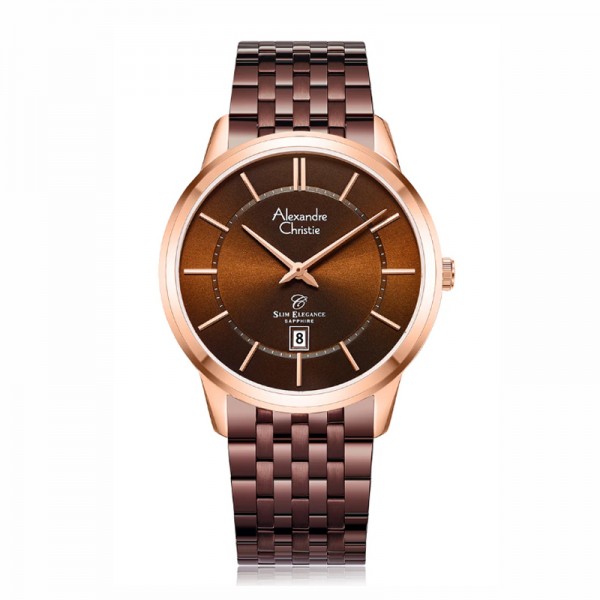 Alexandre Christie AC 8709 Rosegold Brown Man Slim Elegance Sapphire MDBROBO Alexandre Christie AC 8709 Rosegold Brown Man Slim Elegance Sapphire MDBROBO